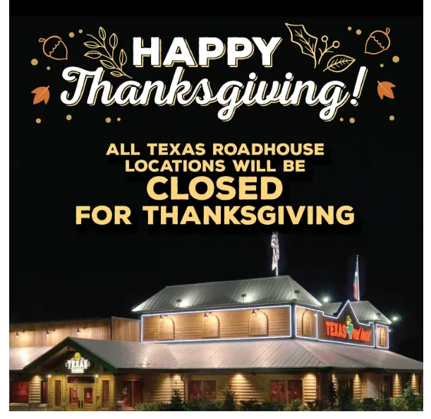 Holidays When Texas Roadhouse Is Closed